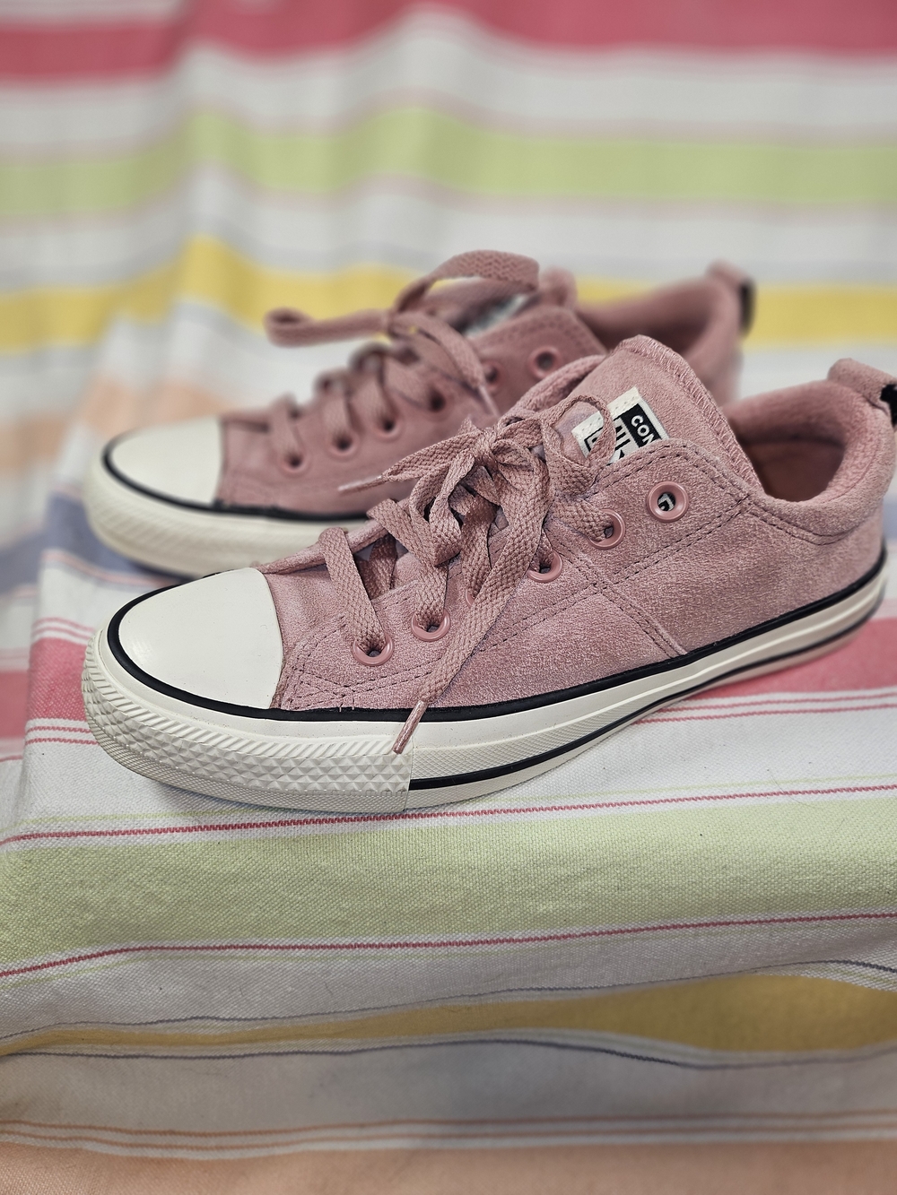 Converse Pink Suede Low-Top Sneakers